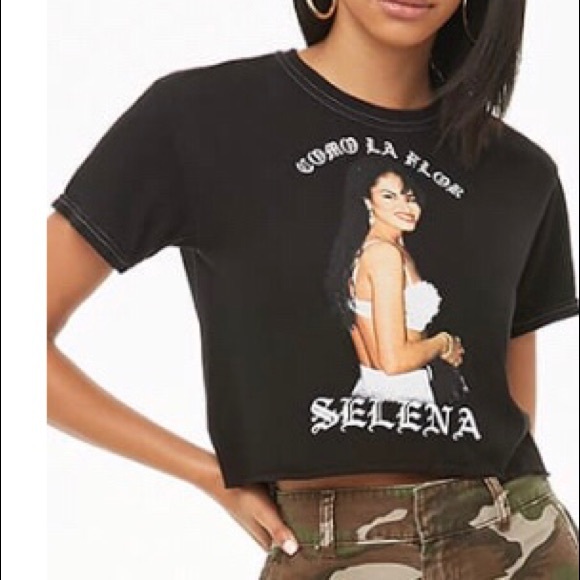 Forever 21 Tops - Selena Raw-Cut Hem Graphic tee